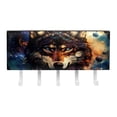 thumbnail image 2 of PhooArto Key Holder for Wall Decorative with 5 Key Hooks, Tribal Wolf Galaxy Moon Holders Wall Mount Organizer with Mail Key Rack, Self Adhesive, 2 of 7