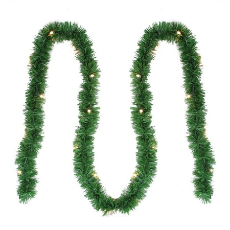 12' x 2.5” Pre-Lit Green Pine Artificial Christmas Garland - Clear Lights