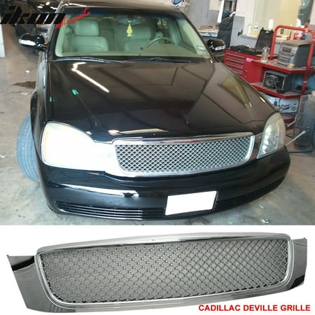 04 Chrome Plastic Grille Grill - Ikon Motorsports Grille - Fits 00-05 Cadillac Deville Chrome Mesh Grill Grille - ABS