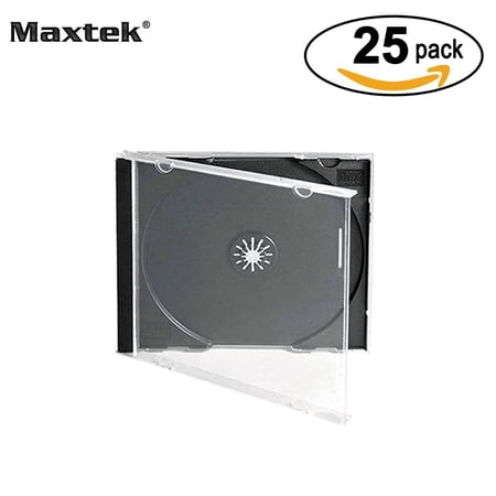 Maxtek 10.4 mm Standard Single Clear CD Jewel Case with Assembled Black Tray  25 Pack price history on PriceWatchPro