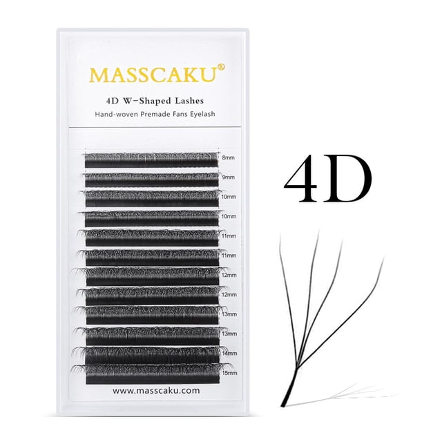 MASSCAKU WW forma mano ondulada 3D 4D 5D 6D volumen prefabricado ventiladores pestañas cómodas mate individuales extensiones de pestañas suministros Dengxun unisex