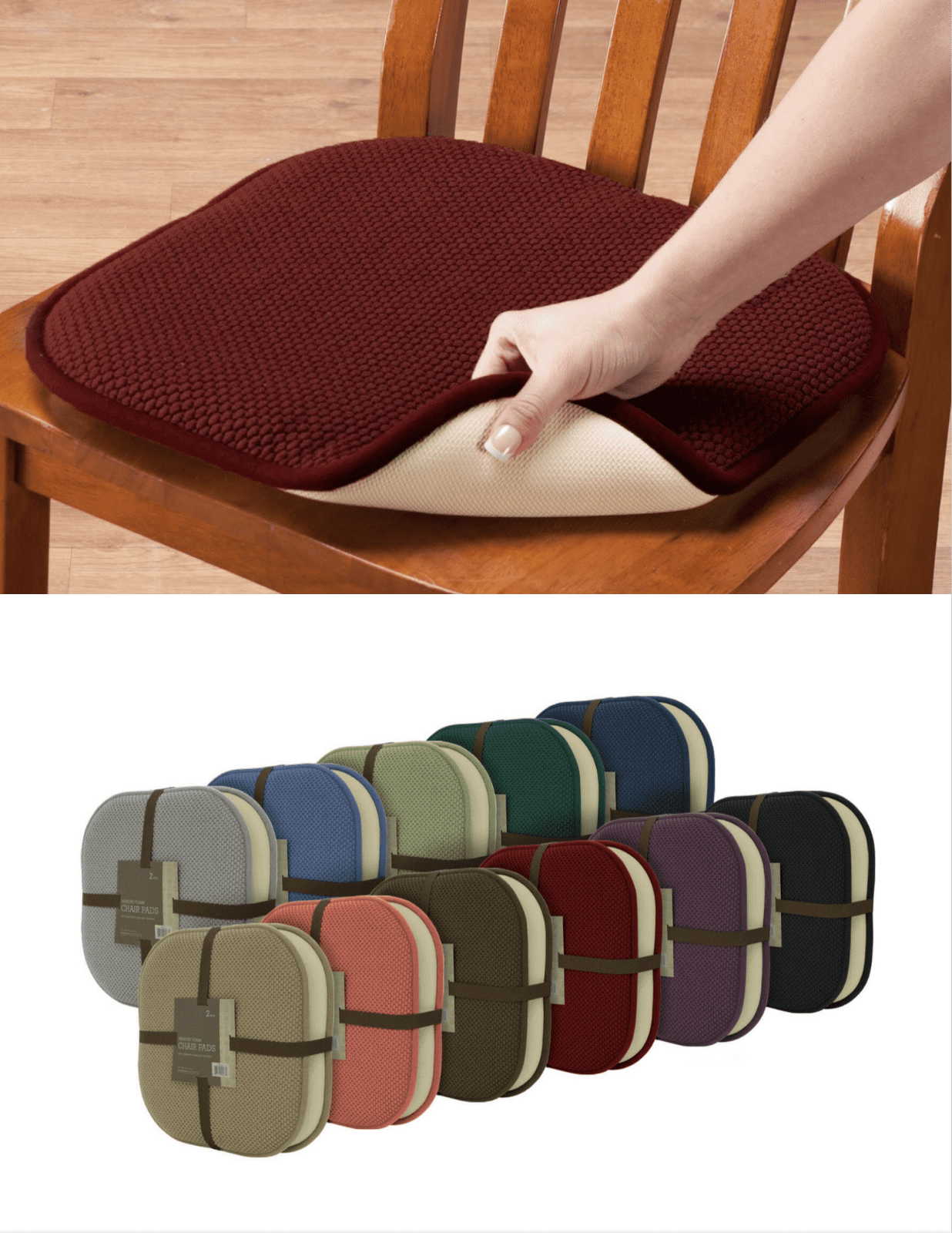 Mainstays Faux Suede 14.5 Chair Cushion with Ties,4 Pack,Brownstone NEW FREESHIP 