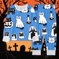thumbnail image 5 of Tisuna Kids Halloween Pajamas Set For Girls Comfort Fit Cartoon Print Long Sleeve Crewneck Tops And Pants Sleepwear Toddler And Children Everyday Sleep Wear Set Size 2-3 Years Blue, 5 of 5