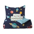 thumbnail image 3 of Dream Factory Space Galaxy Full Bed in a Bag Blue, Microfiber, 100% Polyester Fill, Male, Child, 3 of 7