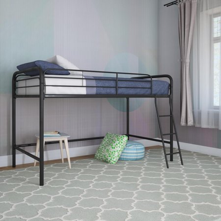 Jett Junior Twin Metal Loft Bed, Black