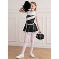 thumbnail image 4 of Yeahdor Girls Sleeveless Cheerleading Dance Suit Shiny Sequins Dress with Pompoms,Sizes 6-16 Black 10, 4 of 7