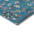 thumbnail image 6 of HomeRoots 679008 5 x 8 ft. Teal Pink & Copper Floral Washable Machine Made Rectangle Area Rug with UV Protection, 6 of 7