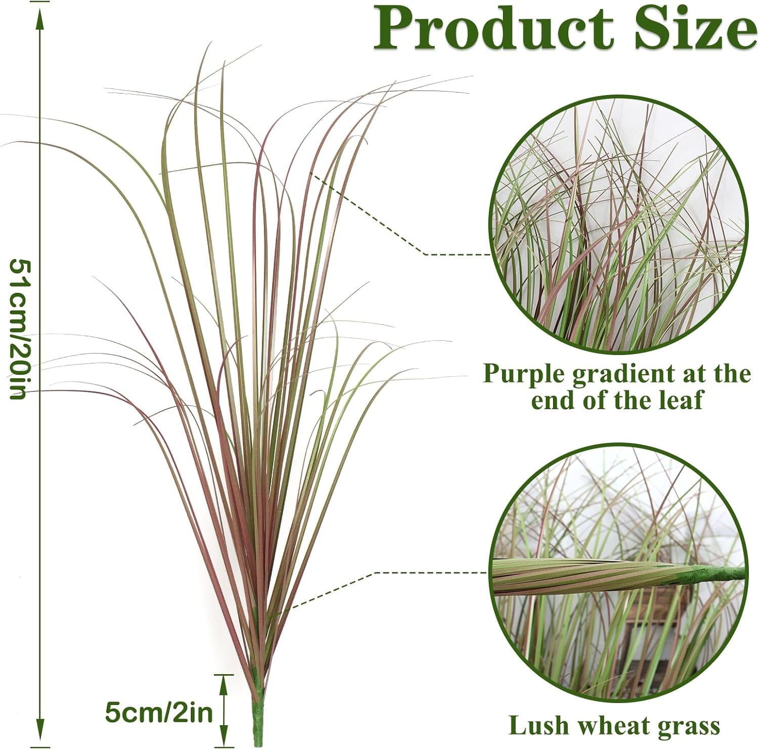 Artificial Grass Plants Outdoor 28 Bundles Fake Wheat Grass UV Resistant Faux Shrubs Bushes Plant Purple Green Onion Grass Artificial Greenery Tall Stems for Indoor Outdoor Office Home Decor