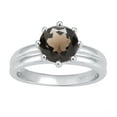 thumbnail image 1 of Sterling Silver with Natural Smoky Quartz Solitaire Ring, 1 of 4