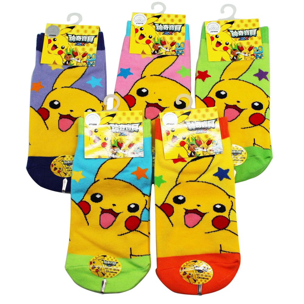 Pokémon Pokemon XY Pikachu Assorted Color Socks (3 Pairs Chosen at Random 1522cm) Walmart