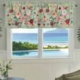 thumbnail image 3 of Sage Green Floral Farmhouse Short Window Curtain Valances, Spring Flowers Leaves Farmhouse Rod Pocket Kitchen Valances for Living Room Bedroom Bathroom Cafe 42" x 18", 3 of 8