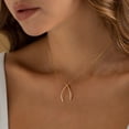 thumbnail image 4 of GOSFRY Gold Plated Pendant Necklace for Women 14K Gold Plated Tapered Triangle Choker Trendy Shinning Dot Matching Clothing Party Travel Jewelry Gift, 4 of 7