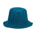 thumbnail image 3 of Sales Today Under $5 Dark blue Bucket Hats GIJNRIUIUA Women's Knitted Bucket Hat Windproof Handwoven Fisherman's Hat Winter Coarse Yarn Basin Hat Cowboy Hat, 3 of 3