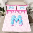 thumbnail image 2 of Feelyou Donut Initial M Teens Twin Sheet Sets, Princess Pink Bowknot Bedding, 3pcs, 2 of 7