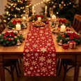 thumbnail image 5 of SLYNSHome Christmas Snowflake Table Runner, Red Holiday Table Flag, Winter Theme Tablecloth for Dining Room Kitchen Home Party Decor, 5 of 6