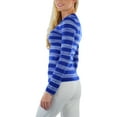 thumbnail image 3 of ToBeInStyle Women's Striped Classic Long Sleeve V-Neck Pullover Sweater - Bright Royal - Medium, 3 of 6