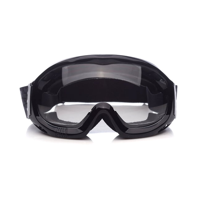 Optional life 'Fit Over Glasses' Anti-fog Riding Goggles with Sponge Liner Adjustable Elastic Headband (Clear Lens Normal Vision)