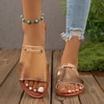 thumbnail image 2 of Women's Braided Detail Solid Color Slide Sandals Wide Width Friendly Flat Slippers Soft Faux Leather Lightweight Non Slip Open Toe Summer Beach Casual Outdoor Slides, 2 of 10