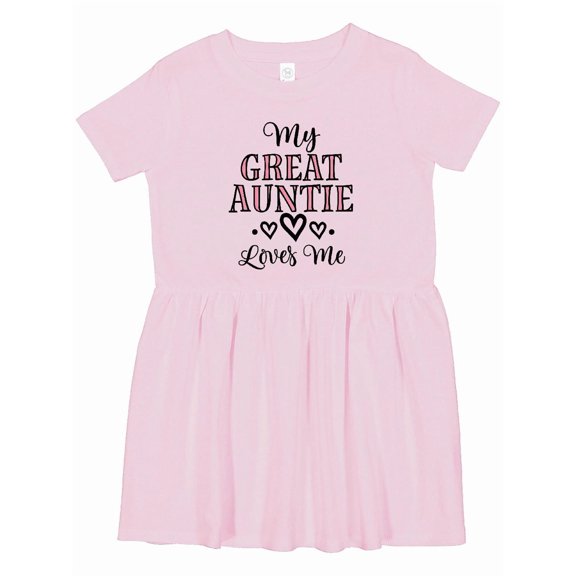 Inktastic My Great Auntie Loves Me Girls Hearts Girls Toddler Dress