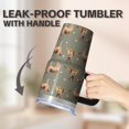 thumbnail image 5 of 20OZ Dog Paw Coffee Cup with Handle Straw and Lid Insulated Travel Tumbler for Women Friends Unique Holiday Birthday Gifts Maintains Drink Temperature for Hours, 5 of 6