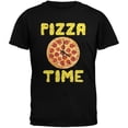 thumbnail image 1 of Pepperoni Pizza Time Clock Black Adult T-Shirt, 1 of 1