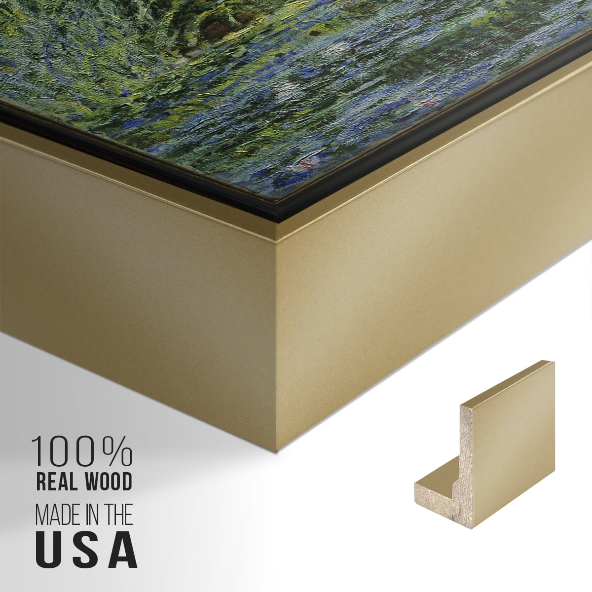 Vintage Landscape-CI By Wexford Home Framed in Gold Wood Gallery Wrapped Canvas 27 in. x 41 in.