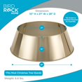 thumbnail image 3 of Cuello para Árbol de Navidad BIRDROCK HOME de Metal Martillado Dorado Suave de 4 Paneles, 3 of 6
