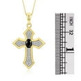 thumbnail image 4 of RYLOS Necklaces for Women Yellow Gold Plated Silver Cross Necklace Gemstone &  Diamonds Pendant With 18" Chain 7X5MM Faceted Onyx October Birthstone Womens Jewelry Silver Necklace For Women, 4 of 8