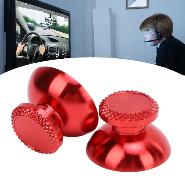 Thumbsticks for Controller, 2Pcs Metal Thumb Grip Replacement for Handheld Game Console, Aluminum Alloy Analog Thumb Sticks Accessories