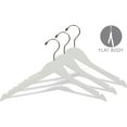 thumbnail image 3 of INTERNATIONAL HANGER Rubber Coated White Wood Top Hanger, 25 Pack, 3 of 5