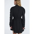 thumbnail image 3 of Scoop Women’s Tie Neck Mini Dress with Ruched Sleeves, Sizes XS-XXL, 3 of 5