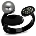 thumbnail image 1 of Women IP Black Stainless Steel Ring with Synthetic in Gray - Size 5, 1 of 1