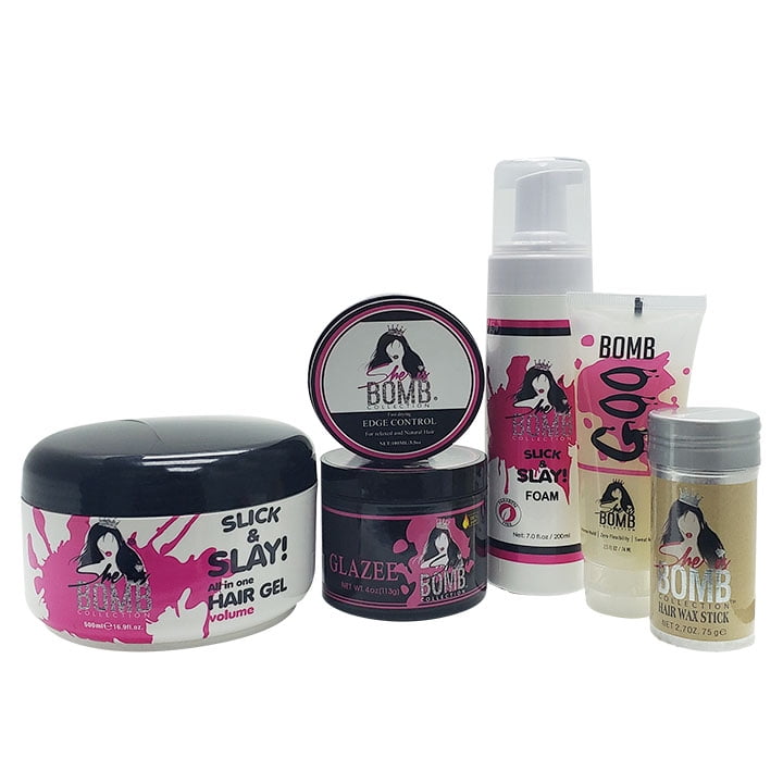 SHE IS BOMB 6 PCS SET (Edge Control, Wax Stick, Goo, Glazee, Slick