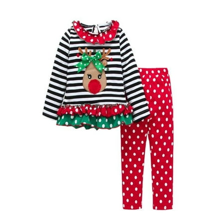 Princess Dress Outfit - Outtop Toddler Baby Girls Princess Deer Striped Tops+Pants Dress Christmas Outfits Set