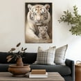 thumbnail image 4 of WFSposter White Tiger Canvas Wall Art Tiger Mother and Baby Lovely Cats Animal Picture Painting Large Animal Family Wall Decor Gallery Artwork for Bedroom Living Room Ready to Hang, 4 of 7