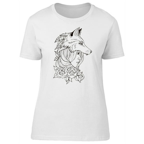 Floral Wolf Girl Tee Men's -Image by Shutterstock