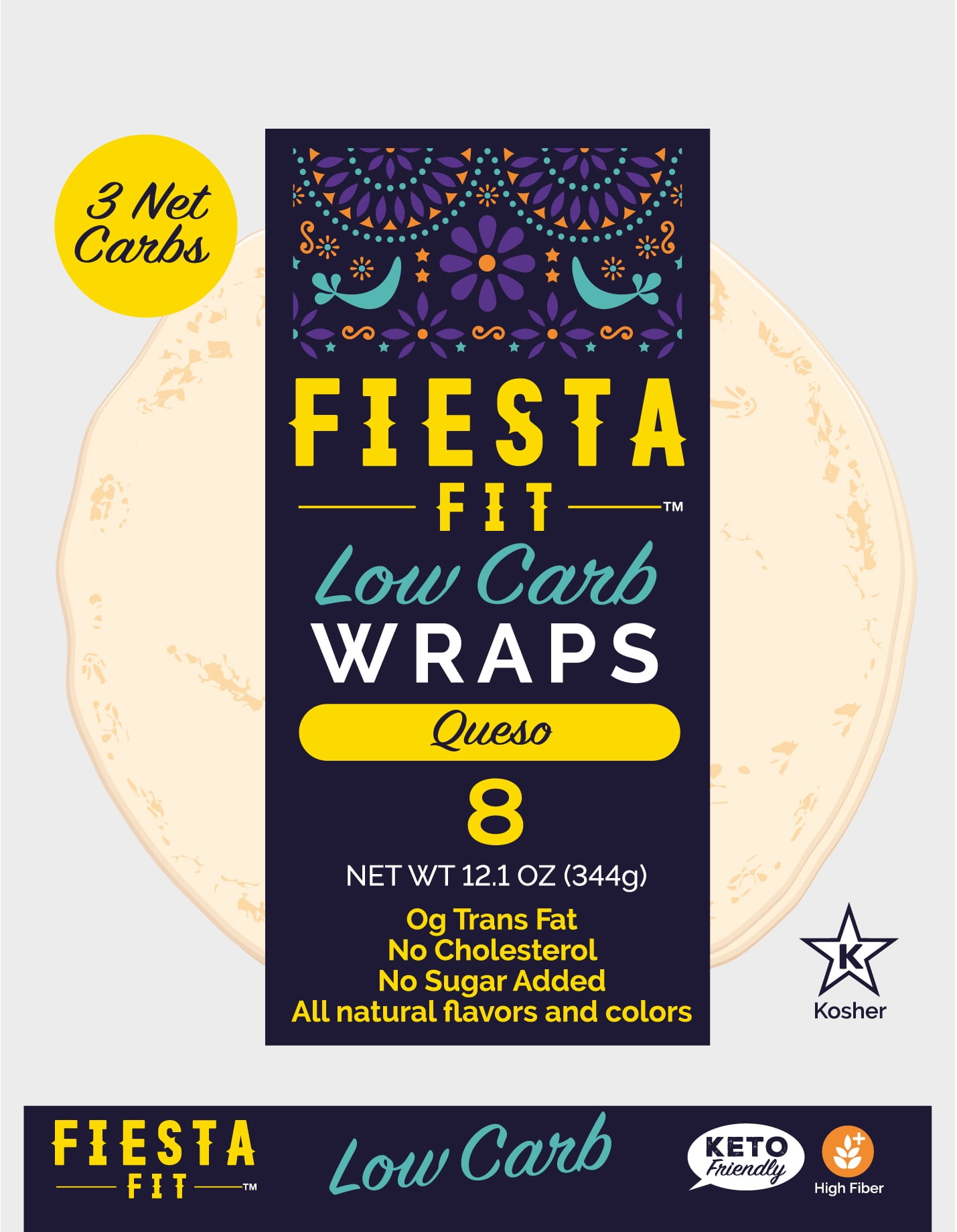 Low Carb Queso Tortilla Wrap