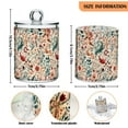 thumbnail image 5 of Yayeee 2 Pack Qtip Holder Bathroom Cotton Swab Canister with Lid Clear Dispenser Set, Watercolor Leaves, 5 of 6