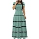 thumbnail image 1 of Vestido de Manga Corta para Mujeres Sexy Impreso Cuello en V Vestido Largo Delgado, Moda de las Señoras para la Primavera Y el Verano, 1 of 5