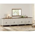 thumbnail image 6 of Credenzas & Sideboards with 8 Doors and 4 Drawers, Large Buffet Cabinet Wood Kitchen Storage Cabinets, Modern Farmhouse Sideboard Credenza for Dining Room, Rustic White, 135 inch, 6 of 7