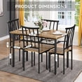 thumbnail image 6 of Garvee Dining Table Set for 4, Kitchen Table with 4 Chairs, Metal and Wood Rectangular 5-Piece Dining Table Furniture Set with Storage Rack for Small Space, Apartment, Rustic Brown, 6 of 9