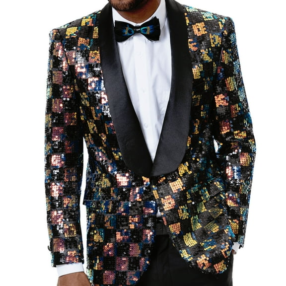 Multi-Color Sequin Pattern Fashion Blazer J55