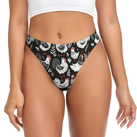 Sigee Laying Hens And Roosters for Women s G-String Sexy  Low Rise  Soft Lace Perfect for Special Occasions-XX-Large