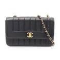 thumbnail image 1 of Pre-Owned CHANEL Mademoiselle shoulder bag, lambskin leather, women's, black (Good), 1 of 14