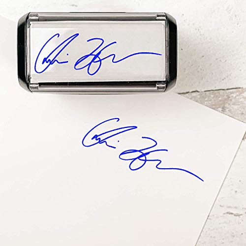 Self-Inking SIGNATURE ON FILE Stamp Blue 