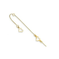 Gem & Harmony 14K Yellow Gold Adjustable Heart Anklet 9 inches for Women