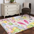 thumbnail image 4 of Happy Easter Area Rugs Collection 4'x6', Spring Bunny Colorful Eggs Flower Plaid Non Slip Indoor Rectangle Throw Runner Rug Floor Mat Carpet for Living Room Dining Table Bedroom Nursery, 4 of 9