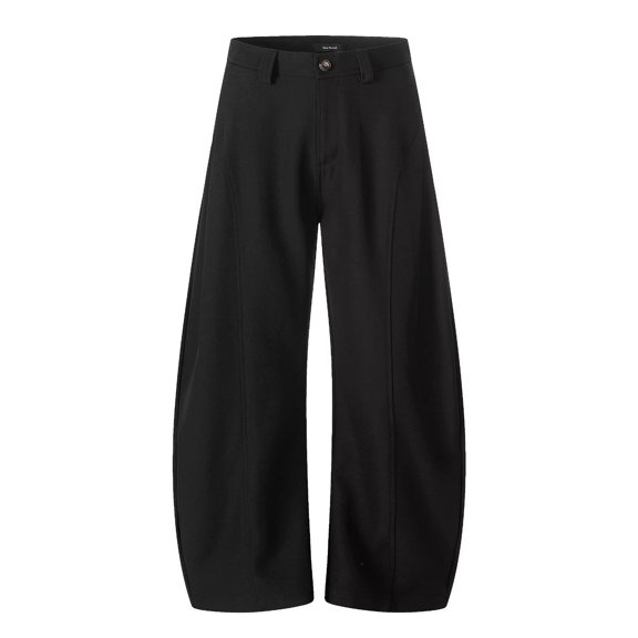 SAWOBUUN Men's Casual Wide Leg Trousers High Waist Relaxed Fit Dress Pants Solid Color Loose Slacks for Business Daily Wear