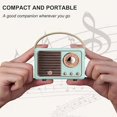 thumbnail image 5 of Vintage Retro Bluetooth Speaker Wireless Mini Speaker,Blue Speaker with Crystal Clear Stereo Sound Rich Bass, Retro Portable Speaker for iPhone,Android Devices and Tablet(Blue), 5 of 5