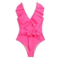 thumbnail image 5 of TIMIFIS Women's V Neck One Piece Swimsuit Ruffled Lace Up Monokini, 5 of 5